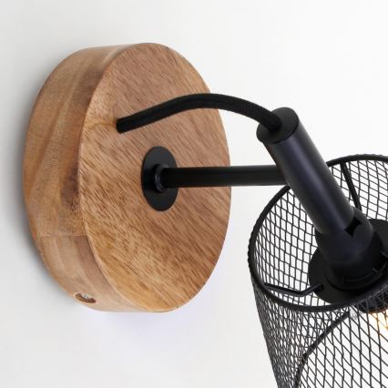 Briloner 2077-015 - Fali lámpa WOOD & STYLE 1xE14/25W/230V gumifa