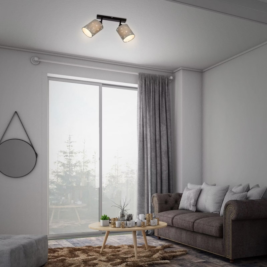 Briloner 2078-024 - Spotlámpa SPOTLIGHT 2xE27/25W/230V szürke/fekete