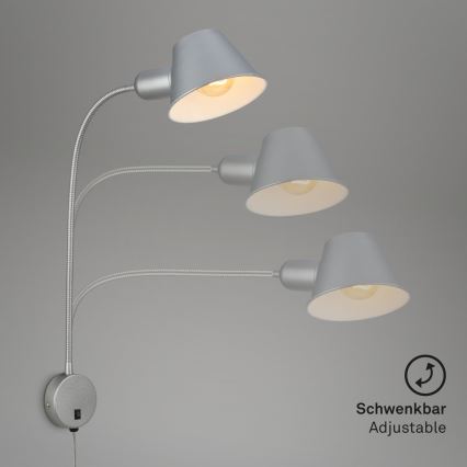 Briloner 2089-014 - Flexibilis fali lámpa BRELLO 1xE27/10W/230V matt króm