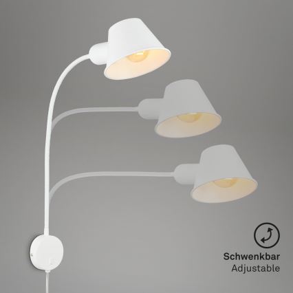 Briloner 2089-016 - BRELLO hajlítható fali lámpa 1xE27/10W/230V fehér