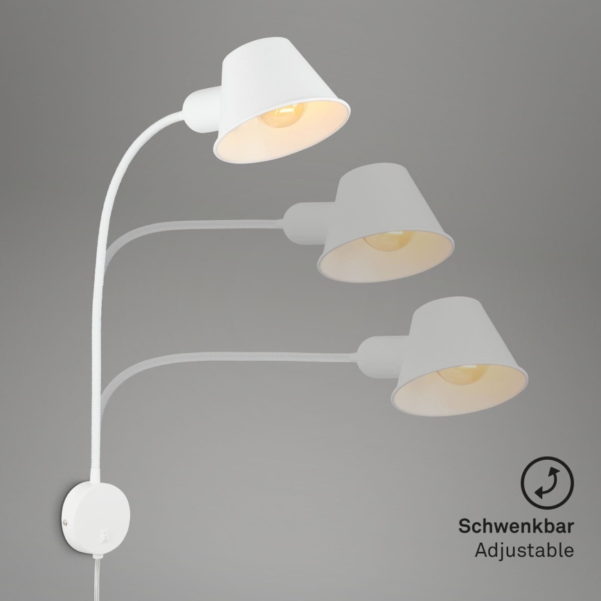 Briloner 2089-016 - BRELLO hajlítható fali lámpa 1xE27/10W/230V fehér