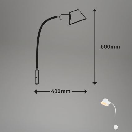 Briloner 2089-016 - BRELLO hajlítható fali lámpa 1xE27/10W/230V fehér