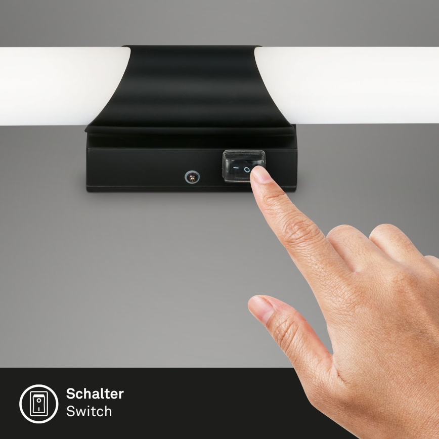 Briloner 2111-115 - LED fürdőszobai tükörvilágítás LED/11W/230V IP44 47 cm fekete