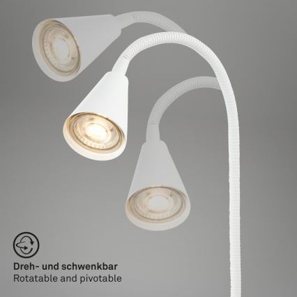 Briloner 2175-016 - Flexibilis fali lámpa USB-porttal 1xGU10/10W/230V fehér