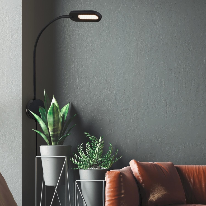 Briloner 2177015 - LED Dimmelhető rugalmas falilámpa LED/6W/230V fekete