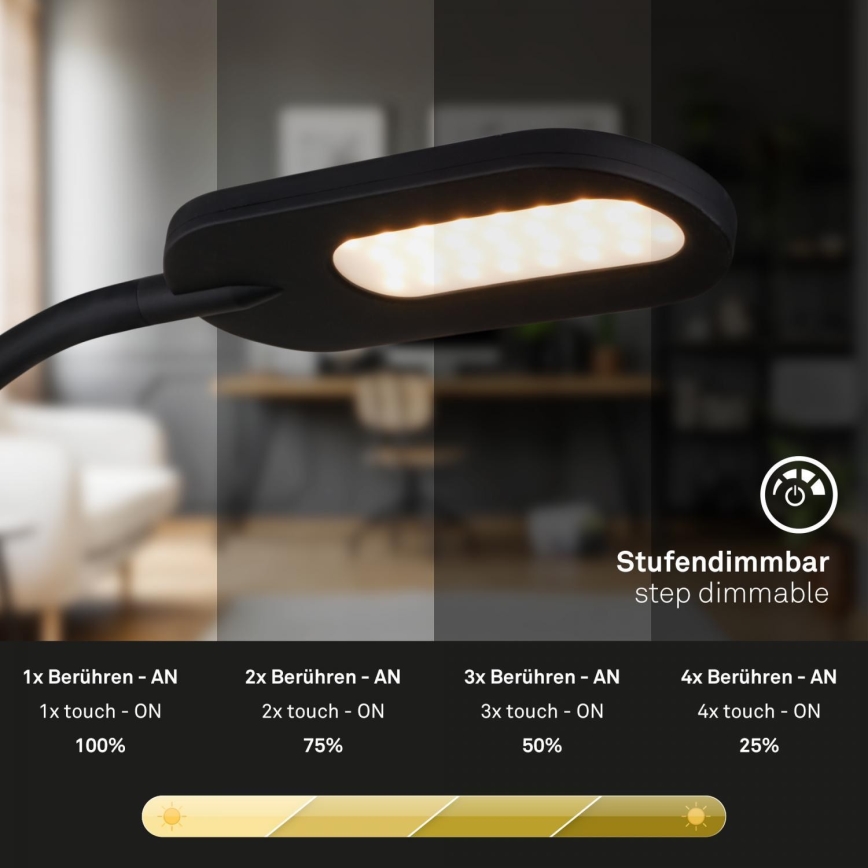 Briloner 2177015 - LED Dimmelhető rugalmas falilámpa LED/6W/230V fekete