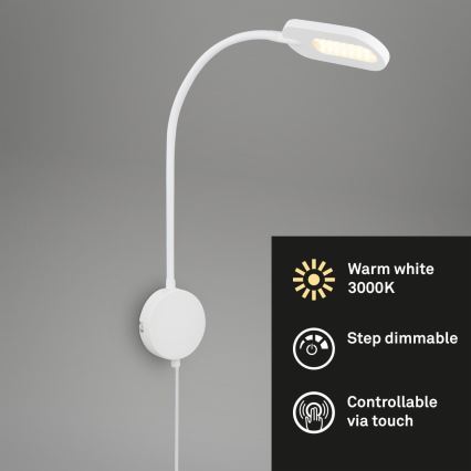 Briloner 2177016 - LED Dimmelhető fal flexibilis lámpa LED/6W/230V fehér