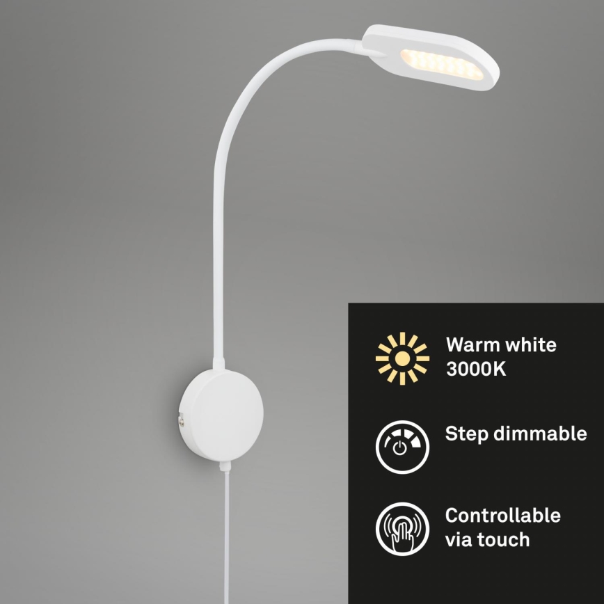 Briloner 2177016 - LED Dimmelhető fal flexibilis lámpa LED/6W/230V fehér