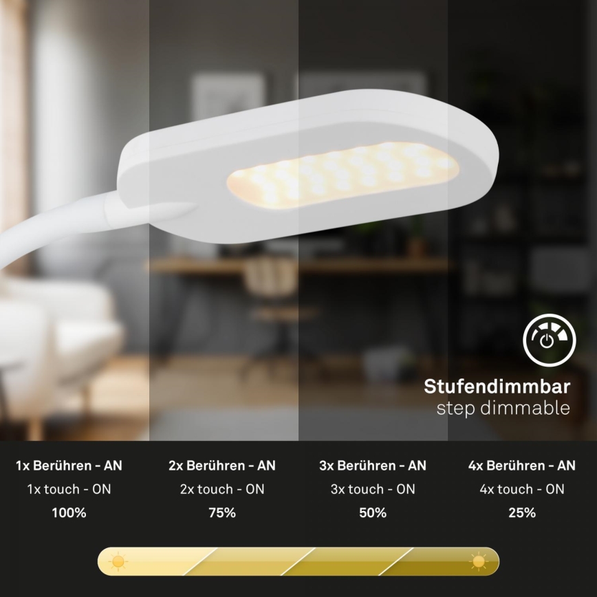 Briloner 2177016 - LED Dimmelhető fal flexibilis lámpa LED/6W/230V fehér