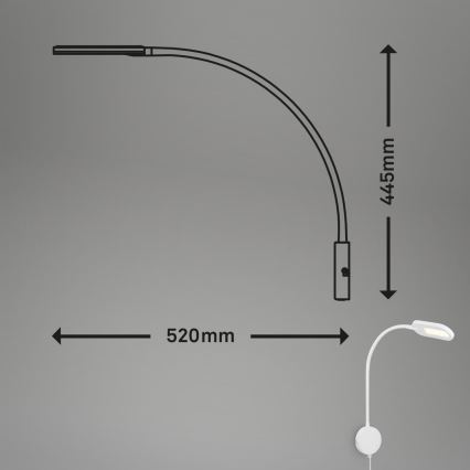 Briloner 2177016 - LED Dimmelhető fal flexibilis lámpa LED/6W/230V fehér
