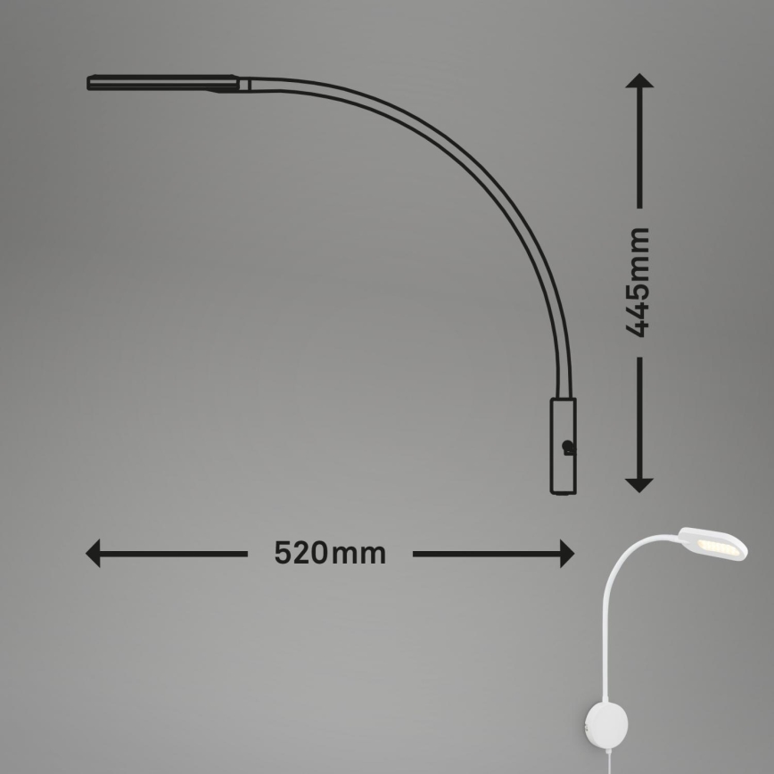 Briloner 2177016 - LED Dimmelhető fal flexibilis lámpa LED/6W/230V fehér