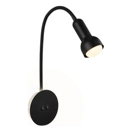 Briloner 2178015 - LED flexibilis fali lámpa 1xE14/10W/230V + LED/3W fekete