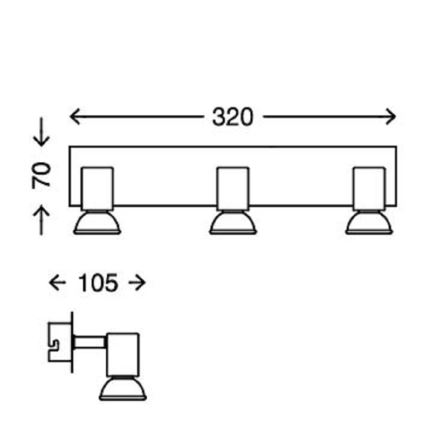 Briloner 2290-038 - LED fürdőszobai spotlámpa SPLASH 3xGU10/5W/230V IP23