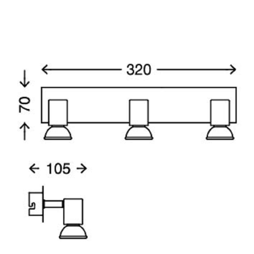 Briloner 2290-038 - LED fürdőszobai spotlámpa SPLASH 3xGU10/5W/230V IP23
