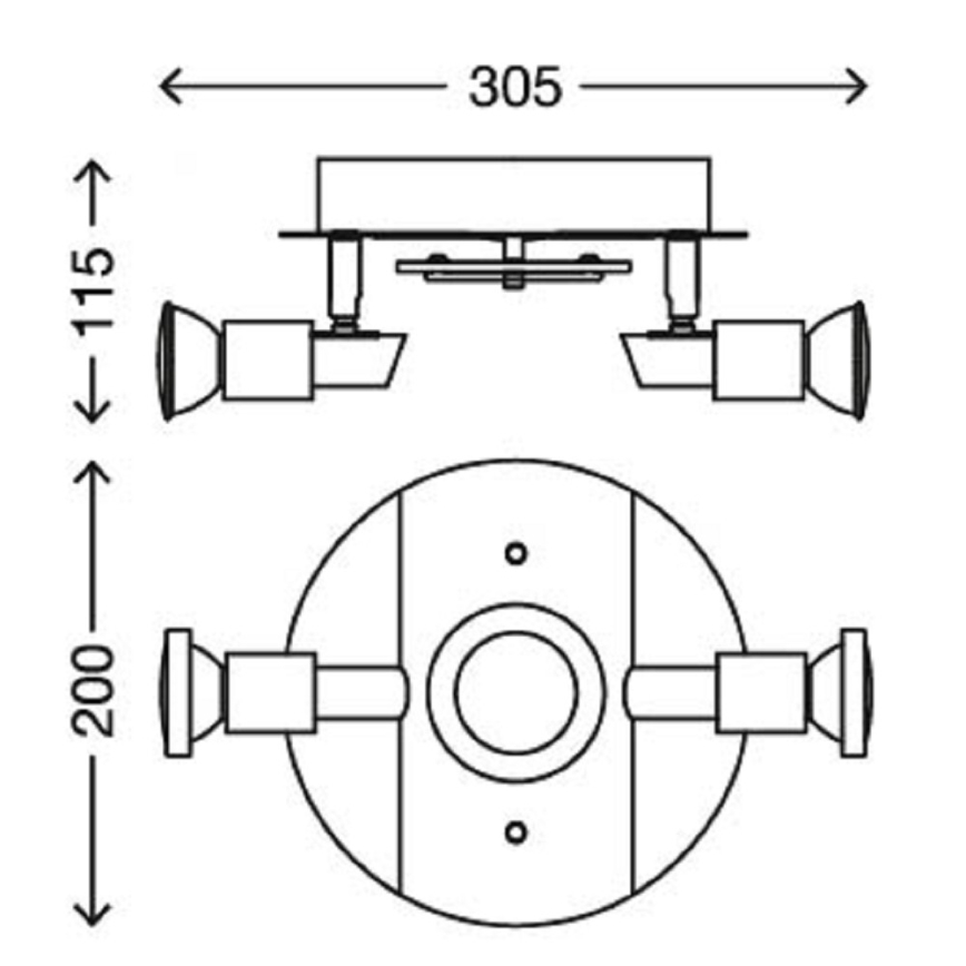 Briloner 2292-038 - SPLASH LED spotlámpa 2xGU10/3W/230V + 1xLED/5W