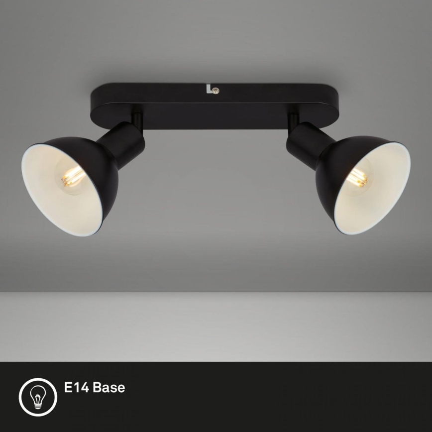 Briloner 2674-025 - Spotlámpa RETRO 2xE14/25W/230V fekete