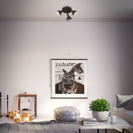 Briloner 2674-035 - Spotlámpa RETRO 3xE14/25W/230V fekete