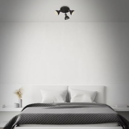 Briloner 2674-035 - Spotlámpa RETRO 3xE14/25W/230V fekete