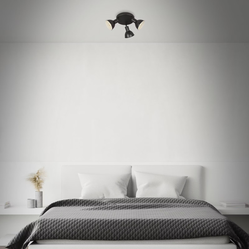 Briloner 2674-035 - Spotlámpa RETRO 3xE14/25W/230V fekete