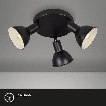 Briloner 2674-035 - Spotlámpa RETRO 3xE14/25W/230V fekete