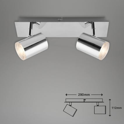 Briloner 2731-028 - BANYO fürdőszobai spotlámpa 2xGU10/5W/230V IP44 fényes króm