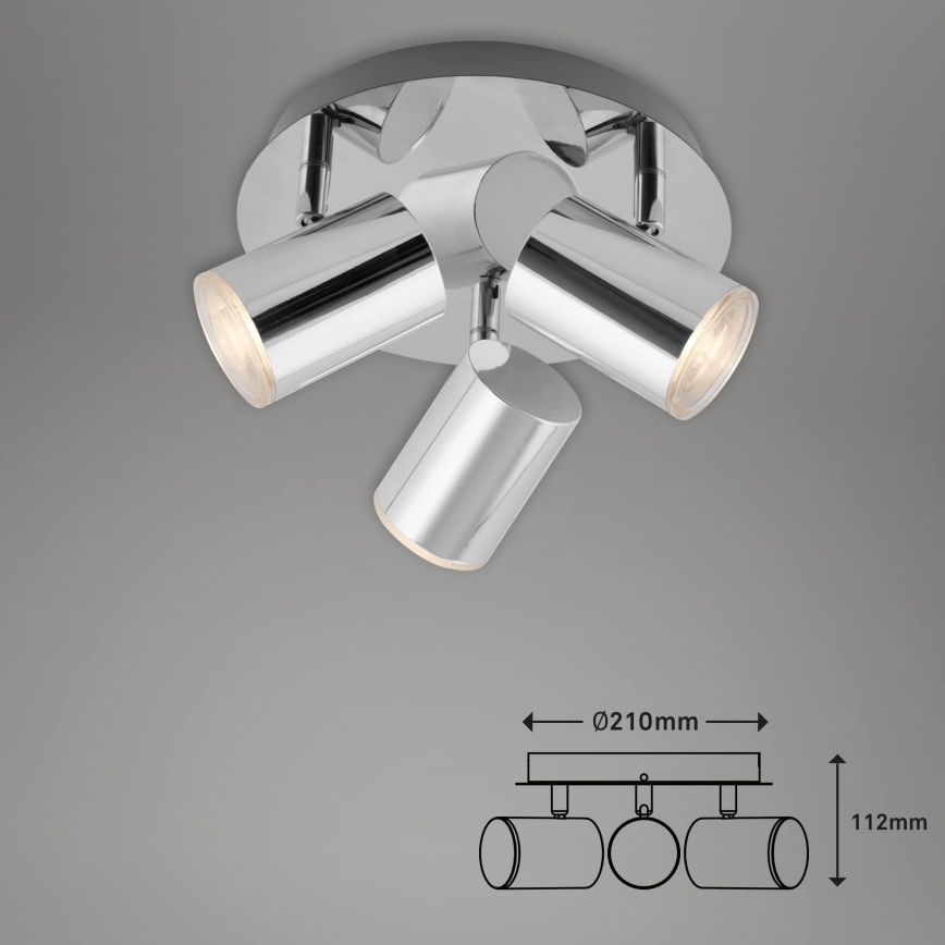 Briloner 2731-038 - CUP spotlámpatest 3xGU10/5W/230V, fényes króm