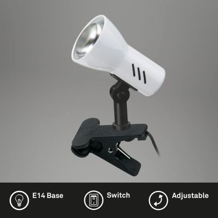 Briloner 2794/016P - Csíptetős lámpa 1xE14/40W/230V fekete/fehér