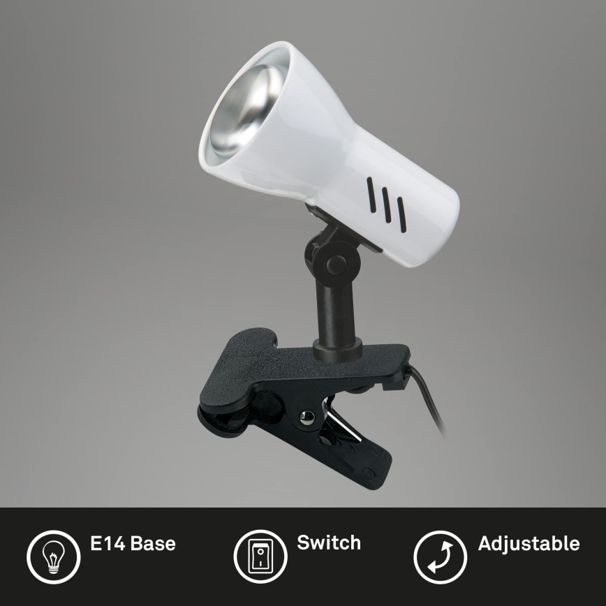 Briloner 2794/016P - Csíptetős lámpa 1xE14/40W/230V fekete/fehér