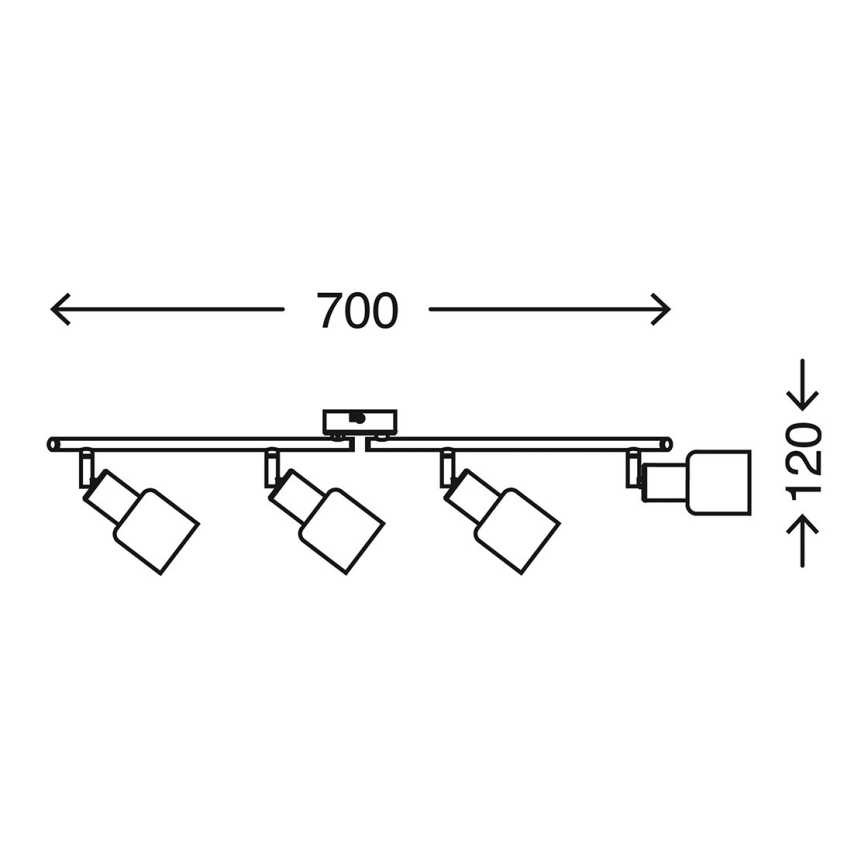 Briloner 2826-042 - Spotlámpa SPOT 4xE14/6W/230V matt króm