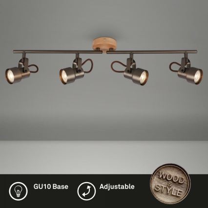 Briloner 2872-045 - LED Spotlámpa TAHUN 4xGU10/5W/230V 3000K barna