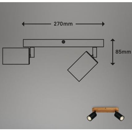 Briloner 2922-025 - Spotlámpa SPOT 2xGU10/9W/230V
