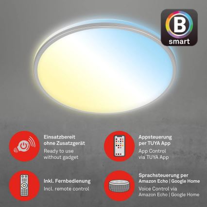 Briloner 3065-014 - LED dimmelhető mennyezeti lámpatest IVY LED/42W/230V Wi‑Fi Tuya átm. 49 cm + távirányító