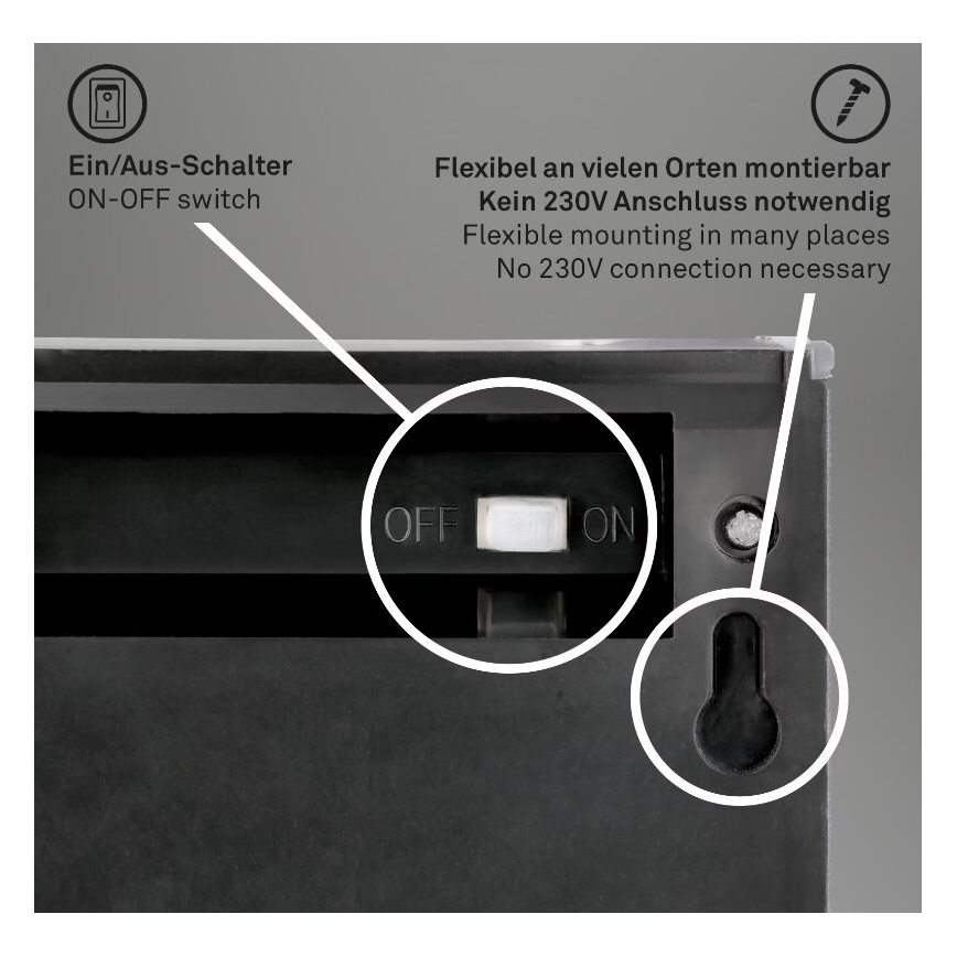 Briloner 3133015 - LED napelemes falilámpa LED/2W/3,7V IP44 3000K 300 mAh