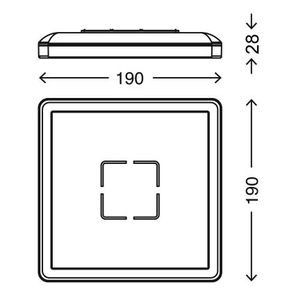 Briloner 3174-014 - LED Mennyezeti lámpa FREE LED/12W/230V 19x19 cm