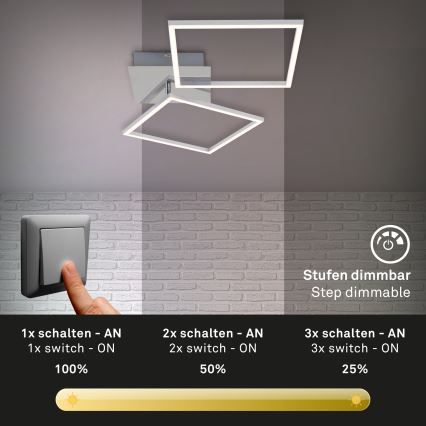 Briloner 3182-018 - LED Dimmelhető mennyezeti lámpa FRAME 2xLED/15,5W/230V