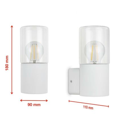 Briloner 320506TF - Kültéri fali lámpa 1xE27/12W/230V IP44 fehér