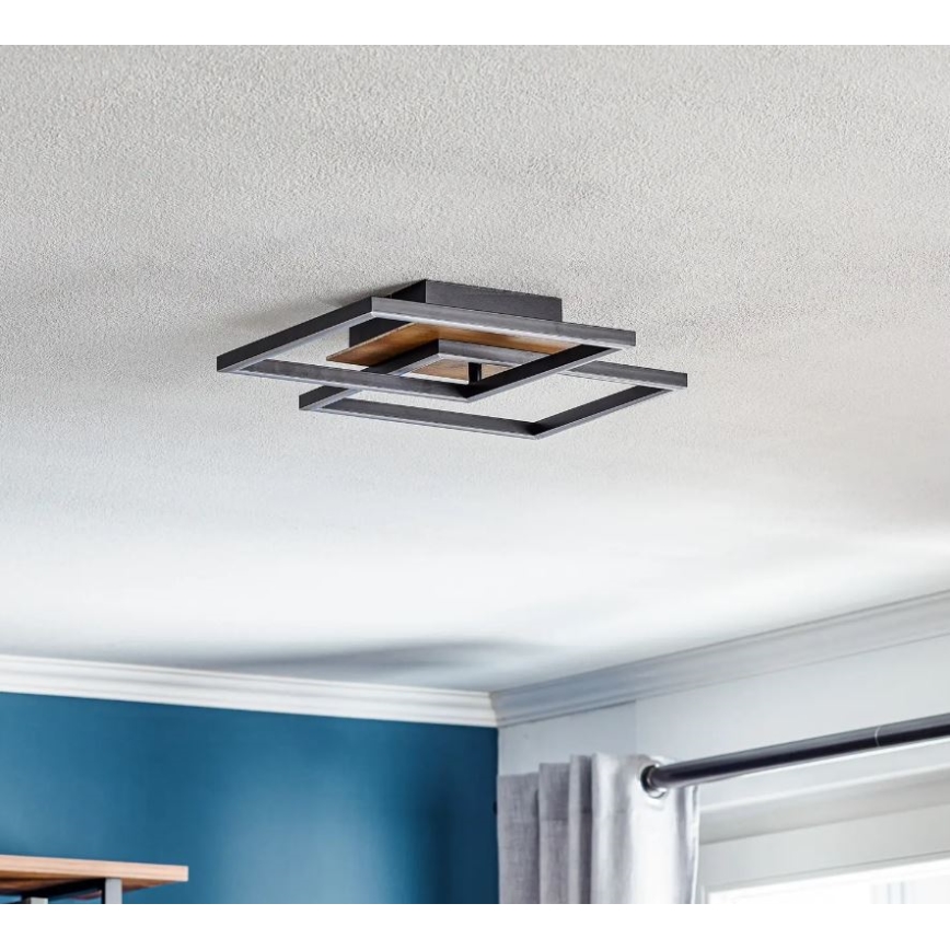 Briloner 3210-014 - LED Dimmelhető mennyezeti lámpa FRAME 2xLED/11W/230V barna