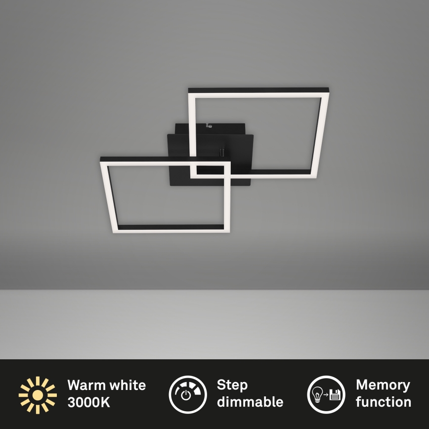 Briloner 3210-015 - LED dimmelhető mennyezeti lámpa FRAME 2xLED/11W/230V fekete
