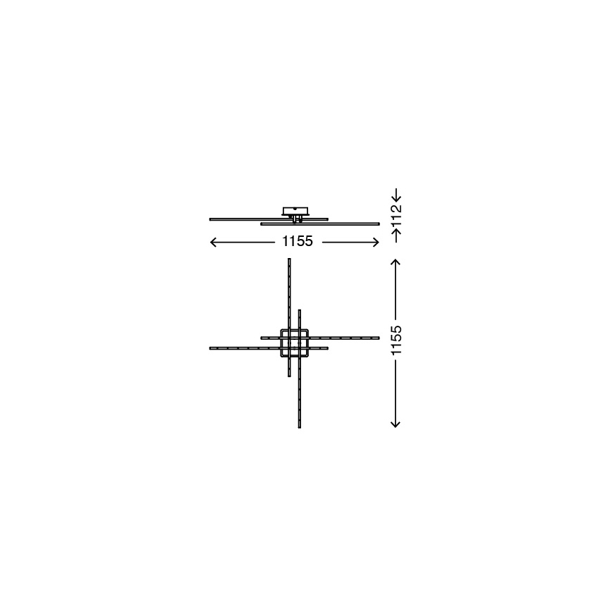 Briloner 3254-042 - LED Szabályozható mennyezeti lámpa TEMPALTE 4xLED/11W/230V