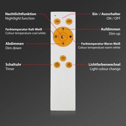 Briloner 3373-016 - LED dimmelhető mennyezeti lámpa STARRY LED/15W/230V 3000-6500K átm. 28 cm fehér + távirányító
