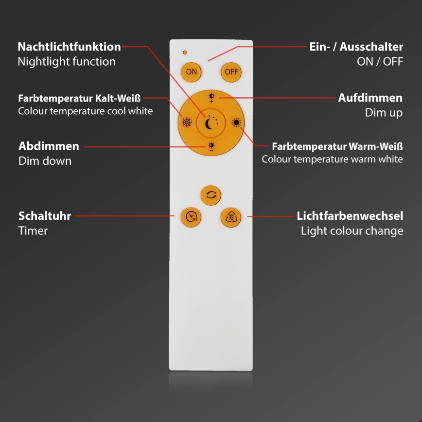 Briloner 3373-016 - LED dimmelhető mennyezeti lámpa STARRY LED/15W/230V 3000-6500K átm. 28 cm fehér + távirányító