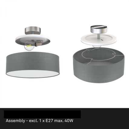 Briloner 3375-024 - Mennyezeti lámpa 1xE27/40W/230V átm. 30 cm szürke