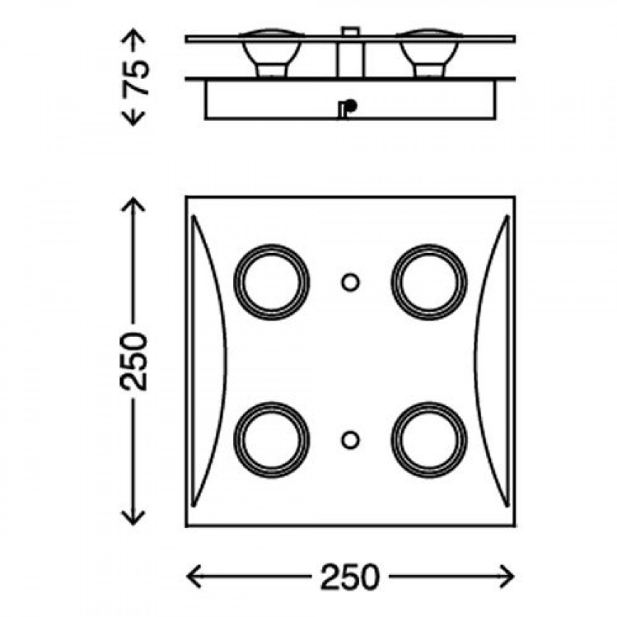 Briloner 3572-048 - LED Mennyezeti lámpa FLASH 4xGU10/3W/230V