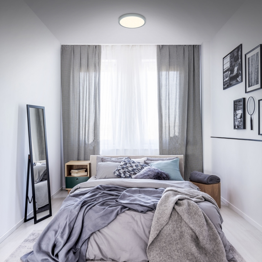 Briloner 3701-014 - LED Dimmelhető mennyezeti lámpa RUNA LED/18W/230V 2700-6500K ezüst + távirányítás