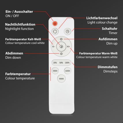 Briloner 3701-014 - LED Dimmelhető mennyezeti lámpa RUNA LED/18W/230V 2700-6500K ezüst + távirányítás