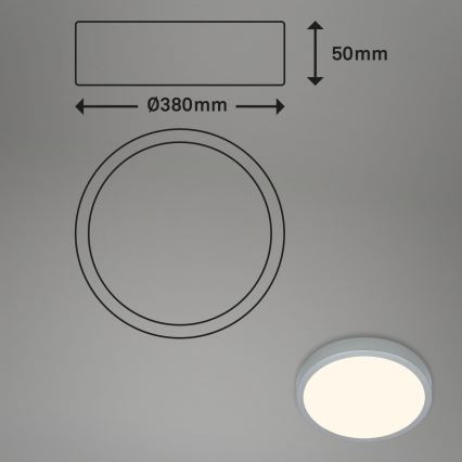 Briloner 3703-014 - LED Mennyezeti lámpa RUNA LED/24W/230V 3000K átm. 38 cm ezüst