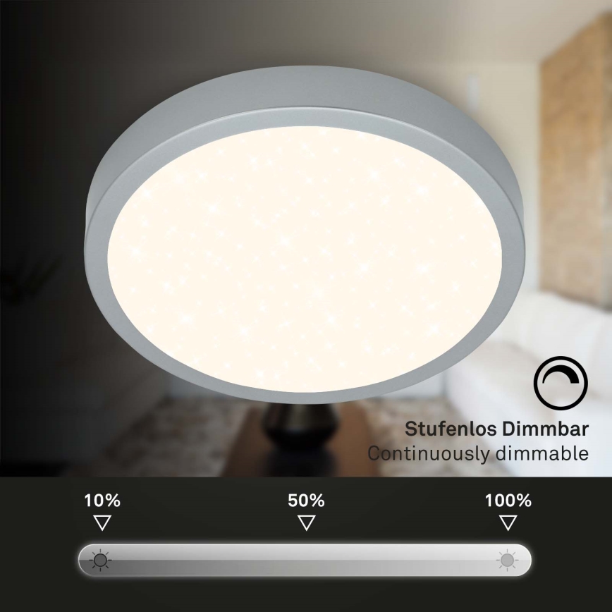 Briloner 3704-014-LED Dimmelhető mennyezeti lámpa RUNA LED/22W/230V 2700-6500K ezüst + távirányítás