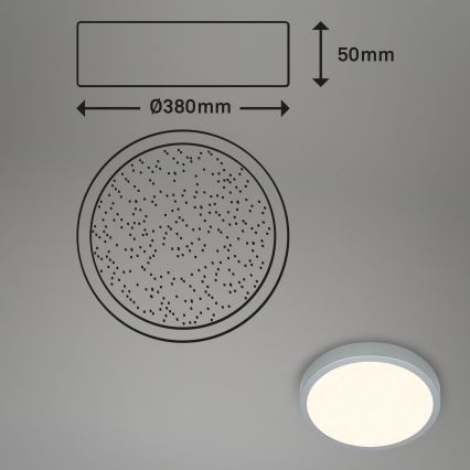 Briloner 3704-014-LED Dimmelhető mennyezeti lámpa RUNA LED/22W/230V 2700-6500K ezüst + távirányítás