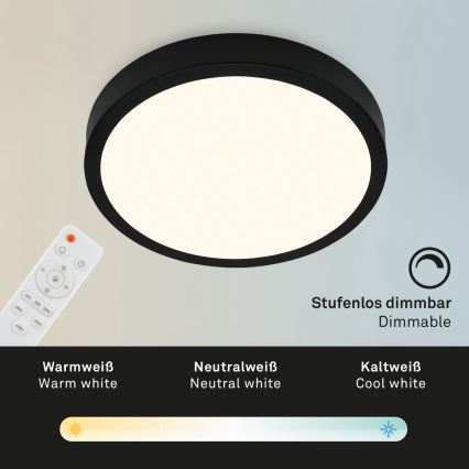 Briloner 3704-015 - LED Dimmelhető mennyezeti lámpa RUNA LED/22W/230V 2700-6500K fekete + távirányítás