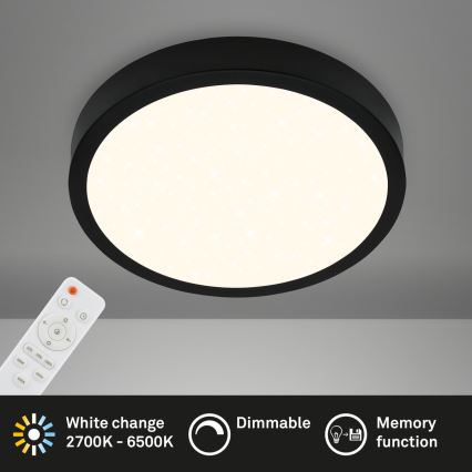 Briloner 3704-015 - LED Dimmelhető mennyezeti lámpa RUNA LED/22W/230V 2700-6500K fekete + távirányítás